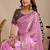 Pink floral sequinned silk blend designer saree