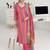 women striped regular thread work kurta with trousers & with dupatta