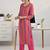 women striped regular thread work kurta with trousers & with dupatta
