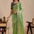 Lime floral sequinned silk blend designer saree