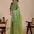 Lime floral sequinned silk blend designer saree