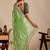 Lime floral sequinned silk blend designer saree