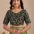 Lime floral sequinned silk blend designer saree