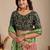 Lime floral sequinned silk blend designer saree