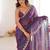 Purple embellished embroidered  chiffon heavy work saree