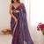 Purple embellished embroidered  chiffon heavy work saree