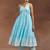 womens blue self design cotton anarkali kurta with trousers
