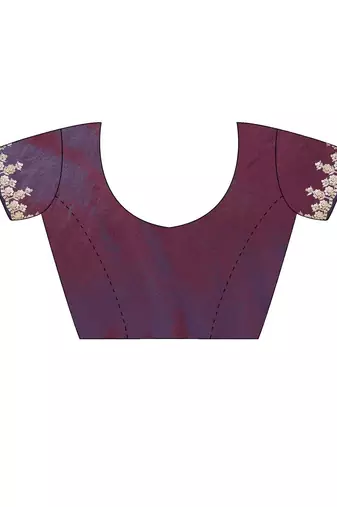 Purple embellished embroidered  chiffon heavy work saree