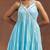 womens blue self design cotton anarkali kurta with trousers