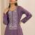 women ethnic motifs embroidered regular thread work kurta with trousers