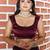 Burgundy burgundy tissue embellished sarees