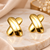 Gold-plated x-cross stud earrings, anti-tarnish jewellery