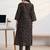 libas black ajrakh print a-line kurta set