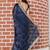 Navy blue mirror work tissue saree