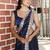 Navy blue mirror work tissue saree
