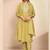 women ethnic motifs printed regular thread work kurta with trousers & with dupatta