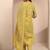 women ethnic motifs printed regular thread work kurta with trousers & with dupatta