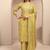 women ethnic motifs printed regular thread work kurta with trousers & with dupatta