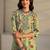 libas green floral printed straight suit set with dupatta