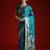 Blue ethnic motifs zari satin banarasi saree
