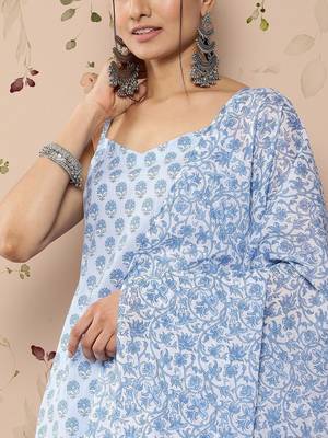 women floral printed regular kurta with trousers & with dupatta 2