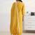 libas yellow woven striped straight suit set with dupatta