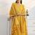 libas yellow woven striped straight suit set with dupatta