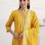 libas yellow woven striped straight suit set with dupatta
