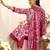 libas pink ethnic motif printed straight suit set with dupatta
