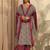 women ethnic motifs printed regular kurta with trousers & with dupatta
