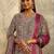 women ethnic motifs printed regular kurta with trousers & with dupatta