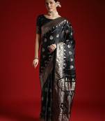 Black ethnic motifs banarasi saree