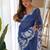 Blue embroidered organza saree
