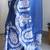 Blue embroidered organza saree