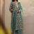 women floral printed regular thread work kurta with trousers & with dupatta