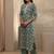 women floral printed regular thread work kurta with trousers & with dupatta