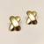 Gold-plated x-cross stud earrings, anti-tarnish jewellery
