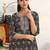 women floral printed regular cotton blend kurta with trousers & with dupatta