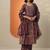 floral printed mirror work pleated mirror work a-line kurta with trousers & dupatta