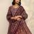 floral printed mirror work pleated mirror work a-line kurta with trousers & dupatta