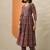 floral printed mirror work pleated mirror work a-line kurta with trousers & dupatta