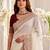 Off white embellished embroidered poly georgette designer saree