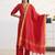 libas red woven design a-line suit set with dupatta