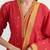 libas red woven design a-line suit set with dupatta
