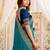 Turquoise embellished embroidered poly georgette designer saree