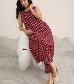 women ethnic motifs printed regular kurta with trousers