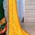 Yellow striped sequinned half and half saree