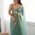 Sea green embellished embroidered silk blend designer saree