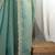 Sea green embellished embroidered silk blend designer saree