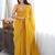 Mustard embellished sequinned silk blend designer saree